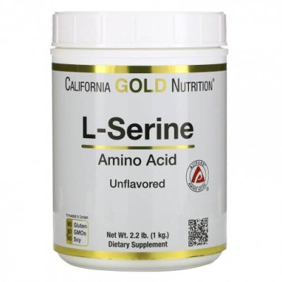 California Gold Nutrition, L-серин, AjiPure, порошок без ароматизаторов, 1 кг (2,2 фунта) L-серин / Аптека | V4.Market