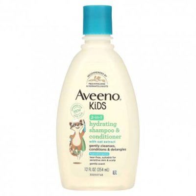 Aveeno, Для детей, увлажняющий шампунь и кондиционер 2 в 1 с экстрактом овса, 354 мл (12 жидк. Унций) Шампунь для малышей / Аптека | V4.Market