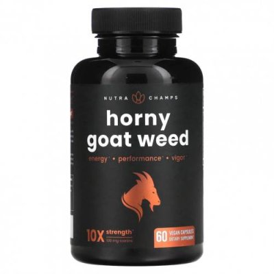 NutraChamps, Horny Goat Weed, 60 веганских капсул Горянка / Аптека | V4.Market