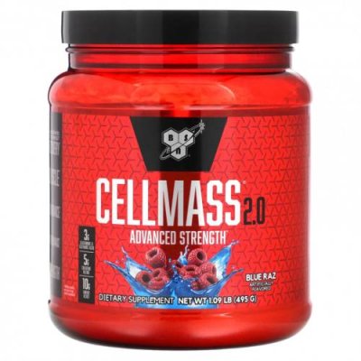 BSN, Cellmass 2.0, улучшенная сила действия, со вкусом голубой малины, 495 г (1,09 фунта) Смеси с креатином / Аптека | V4.Market