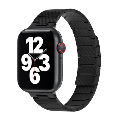 Ремешок WIWU Carbon Fiber Pattern для Apple Watch 42/44/45/49mm магнитная застежка (Wi-C009) (черный) Ремешки и браслеты для умных часов Apple / Электроника | V4.Market