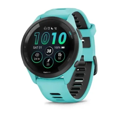 Смарт-часы Garmin Forerunner 265 Black Bezel with Aqua Case and Aqua/Black Silicone Band Garmin / Электроника | V4.Market