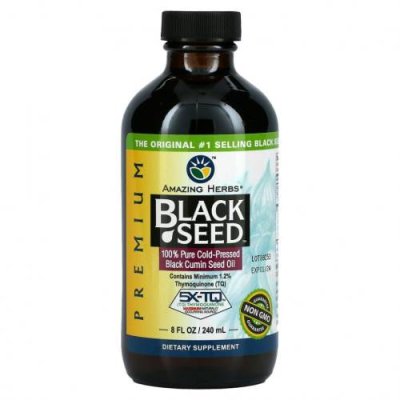 Amazing Herbs, Black Seed, 100% чистое масло холодного отжима из семян черного тмина, 240 мл (8 жидк. унции) Черный тмин / Аптека | V4.Market