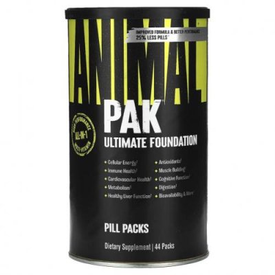 Animal, Animal PAK, идеальный базовый пакет для тренировок, 44 удобных пакетика с таблетками Мультивитамины, физическая активность / Аптека | V4.Market