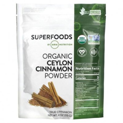 MRM Nutrition, Organic Ceylon Cinnamon Powder, 4 oz (113 g) Корица / Аптека | V4.Market