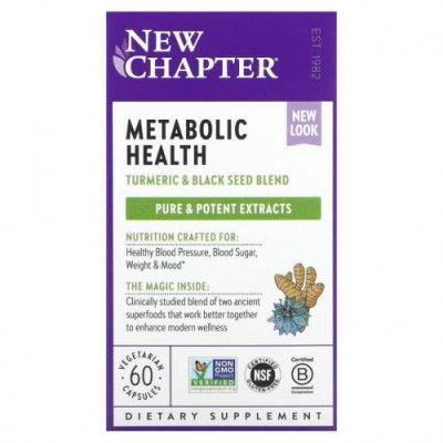 New Chapter, Смесь куркумы и черного тмина, 60 вегетарианских капсул Черный тмин / Аптека | V4.Market