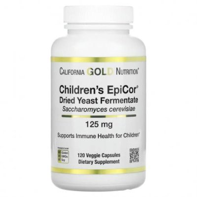 California Gold Nutrition, Children's Epicor, 125 мг, 120 растительных капсул EpiCor / Аптека | V4.Market