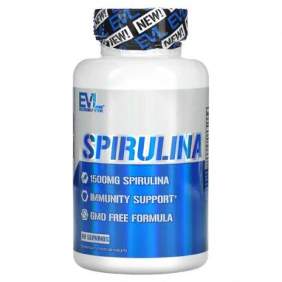 EVLution Nutrition, Spirulina, 500 mg, 180 Tablets Спирулина / Аптека | V4.Market