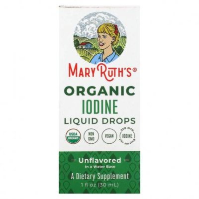 MaryRuth Organics, Жидкие капли органического йода, без добавок, 30 мл (1 жидк. Унция) Йод / Аптека | V4.Market