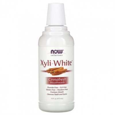 NOW Foods, Ополаскиватель для полости рта XyliWhite, свежесть корицы, 16 жидких унций (473 мл) Ополаскиватели и спреи для полости рта / Аптека | V4.Market