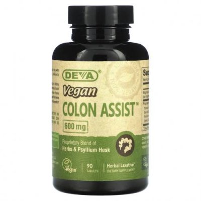 Deva, Vegan Colon Assist, 600 мг, 90 таблеток Очищение кишечника / Аптека | V4.Market