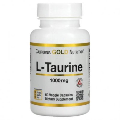 California Gold Nutrition, L-таурин, AjiPure, 1000 мг, 60 растительных капсул L-таурин / Аптека | V4.Market