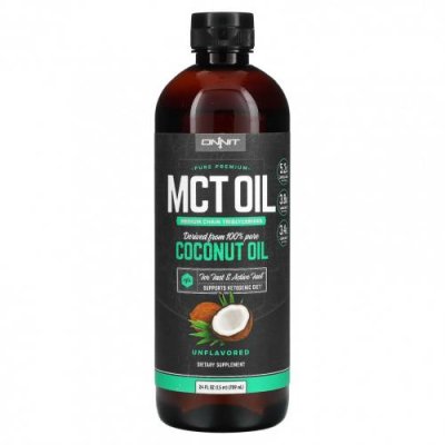 Onnit, Масло MCT, без добавок, 709 мл (24 жидк. Унции) Масло со среднецепочечными триглицеридами / Аптека | V4.Market