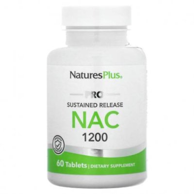 NaturesPlus, Pro NAC 1200, с замедленным высвобождением, 60 таблеток N-ацетилцистеин / Аптека | V4.Market