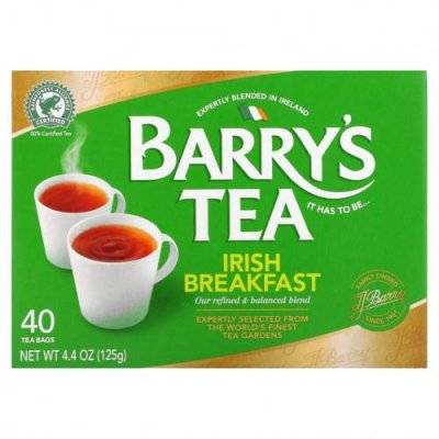 Barry's Tea, чай «Ирландский завтрак», 40 чайных пакетиков, 125 г (4,4 унции) Черный чай / Аптека | V4.Market