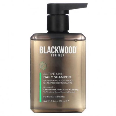 Blackwood For Men, Active Man Daily, шампунь, корень солодки, экстракт риса и женьшень, 200 мл (7 жидк. Унций) Мужской шампунь / Аптека | V4.Market