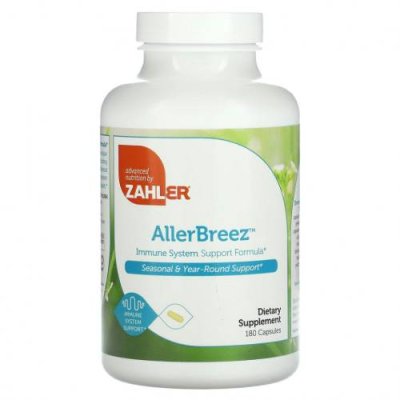 Zahler, AllergBreeze, формула для поддержки иммунной системы, 180 капсул Нос и придаточные пазухи / Аптека | V4.Market